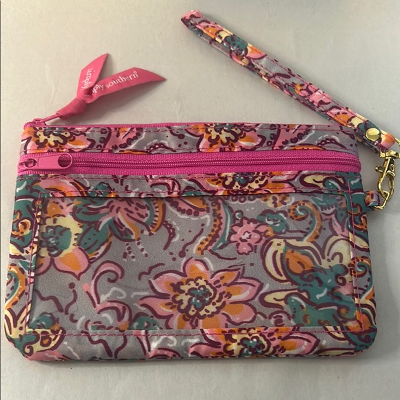 Simply Southern Pink and Multi Color Flower Pattern Clutch Wristlet - Picture 5 of 5